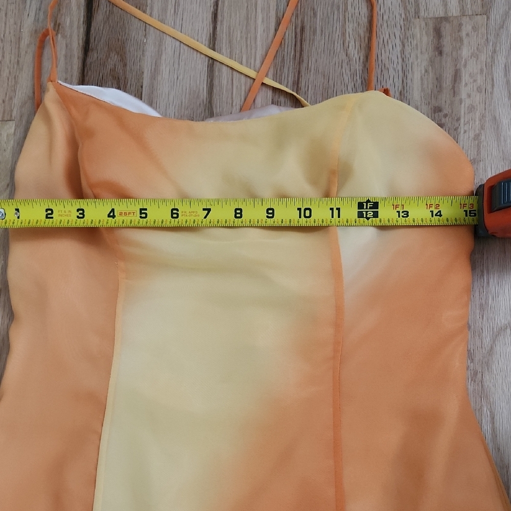 Orange Satin Maxi Dress - Picture 4 of 11